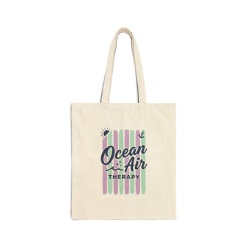 Ocean Air Therapy Tote | Cruise Vacation, Nautical Tropical Canvas