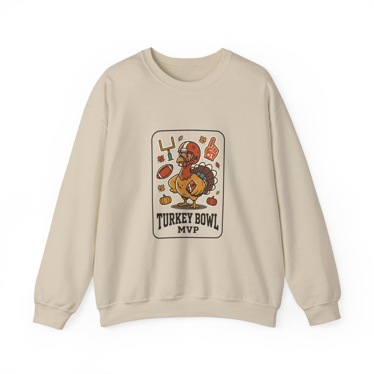 Turkey Bowl MVP Sweatshirt | Thanksgiving Football, Pumpkin & Fall Leaves