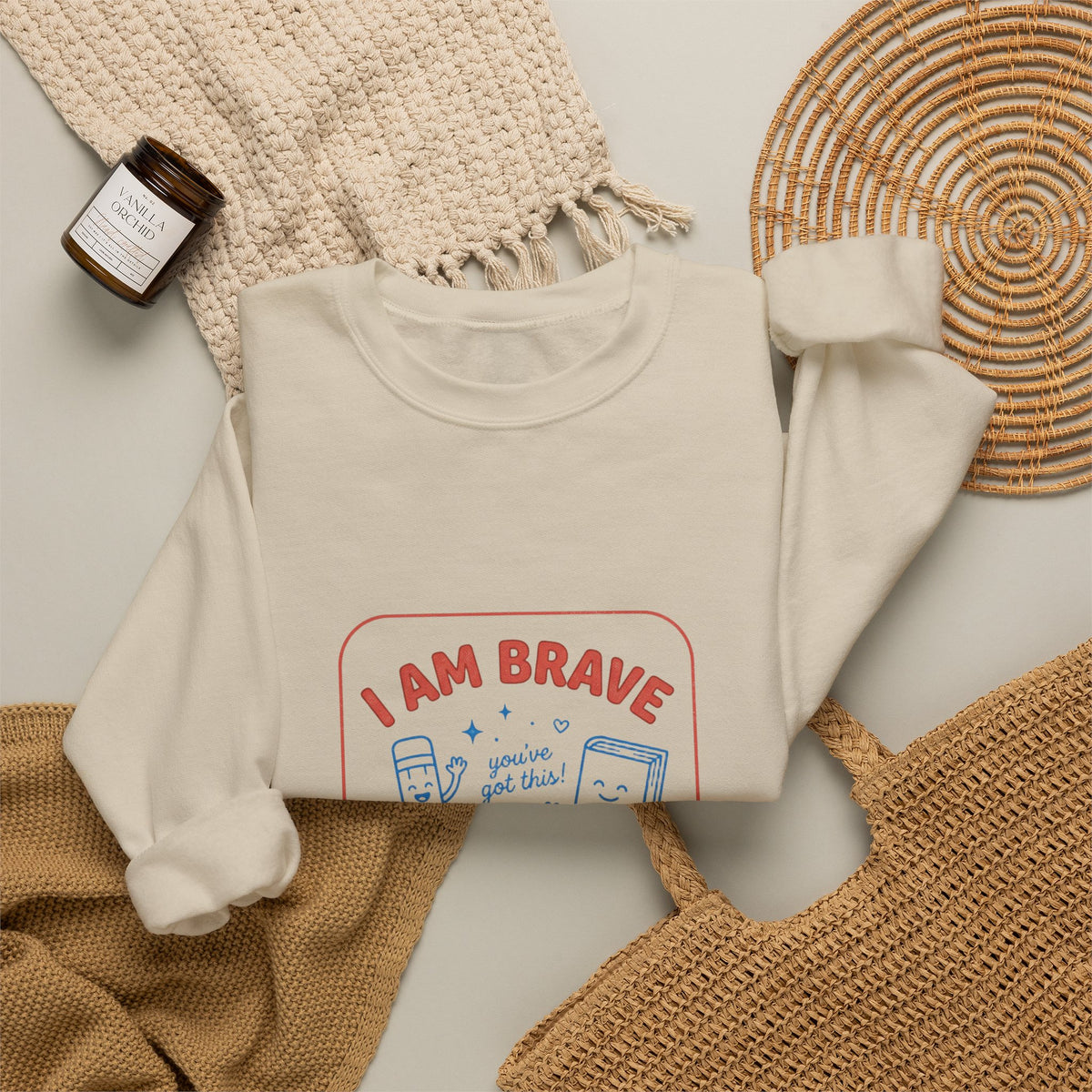 I Am Brave I Am Ready Sweatshirt | First Day of School, Grade-Ready Keepsake