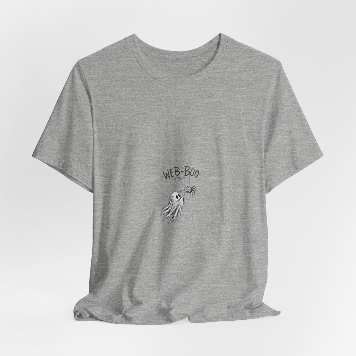 Web-Boo Ghost Tee — Cute Minimal Halloween Graphic T-Shirt