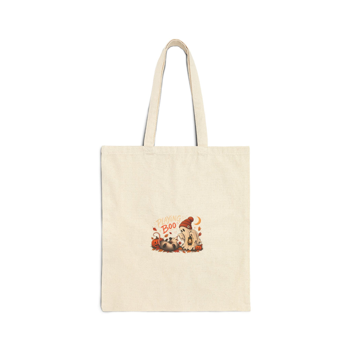 Halloween Gnome Tote Bag – Boo Autumn Pumpkin Cotton Canvas Tote