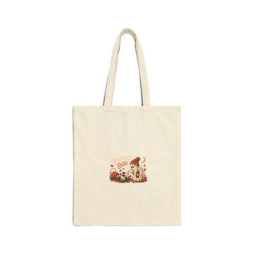 Halloween Gnome Tote Bag – Boo Autumn Pumpkin Cotton Canvas Tote