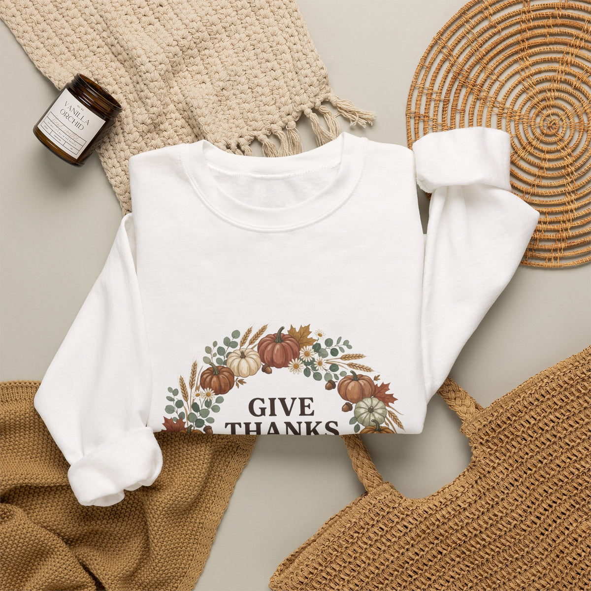 Give Thanks to the Lord Sweatshirt | Christian Autumn, Fall Wreath