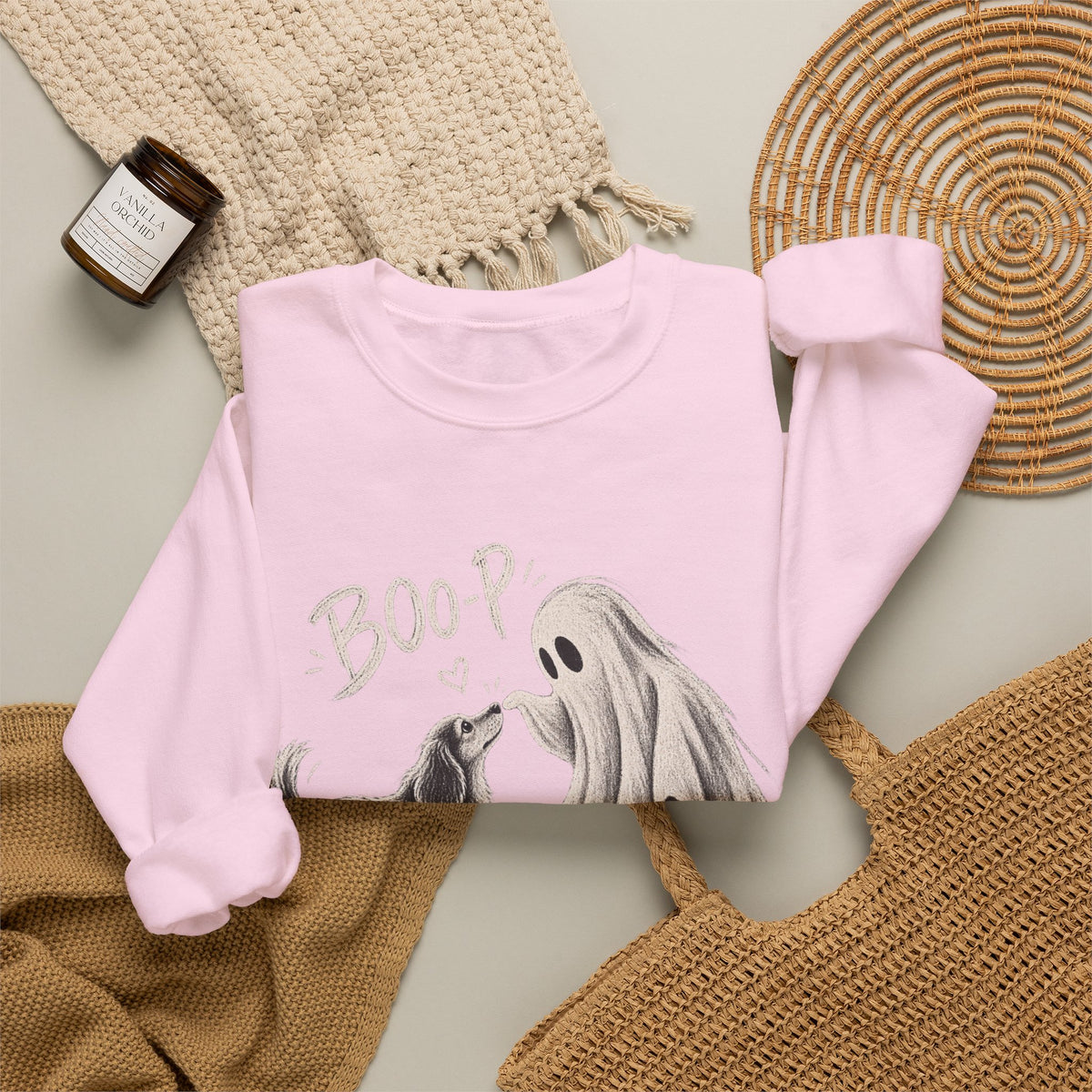 Halloween Ghost & Dog "Boop" Crewneck Sweatshirt