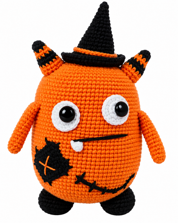 Halloween Witch Crochet Pattern | Orange Amigurumi Witch PDF | Spooky Crochet Toy