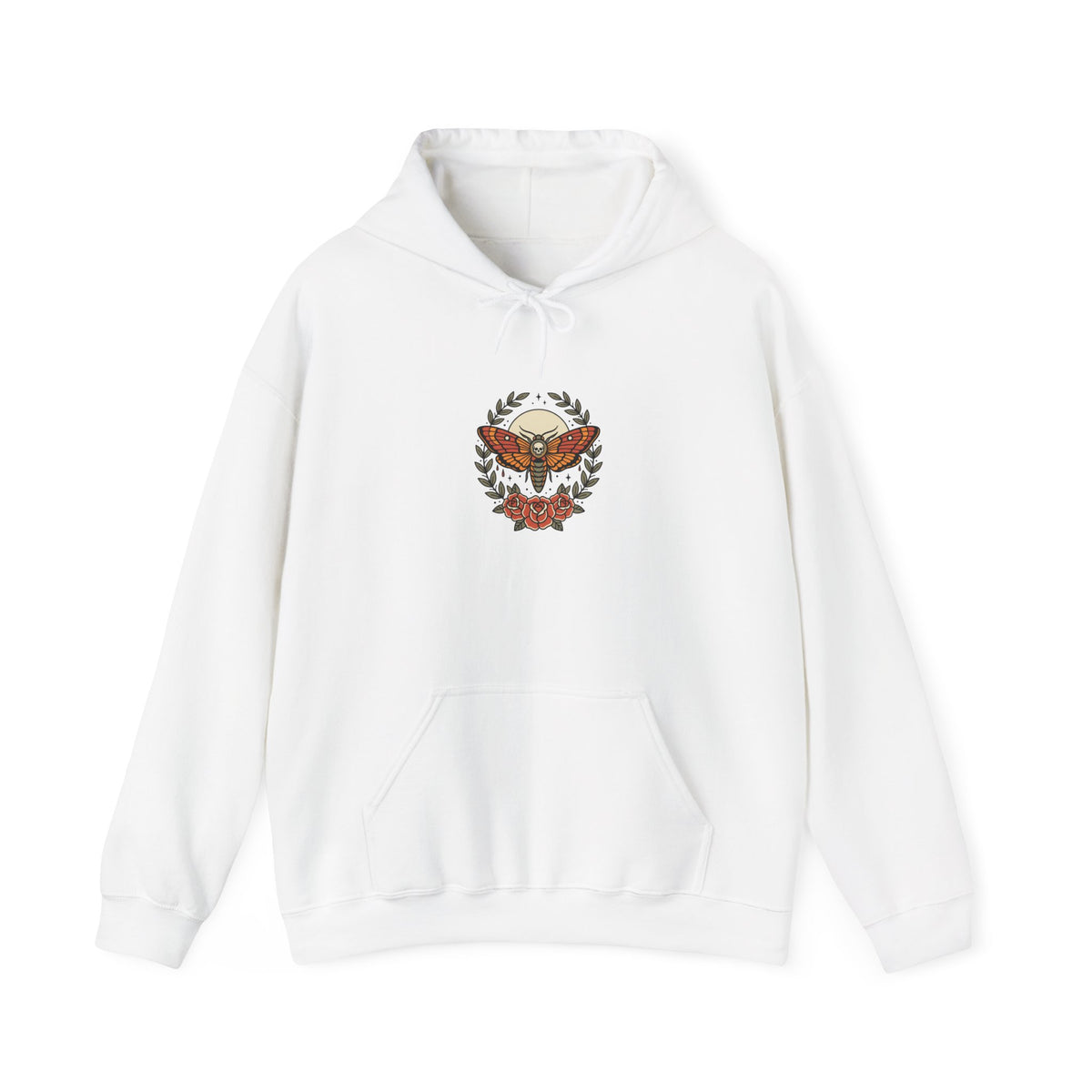 Vintage Eagle Crest Hoodie | Traditional Tattoo-Inspired, Banner & Florals