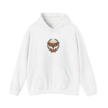 Vintage Eagle Crest Hoodie | Traditional Tattoo-Inspired, Banner & Florals