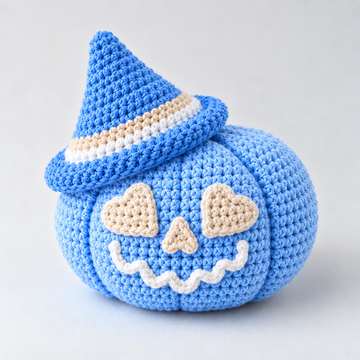 Blue Pumpkin Crochet Pattern PDF | Cute Halloween Pumpkin Amigurumi | DIY Crochet Decor