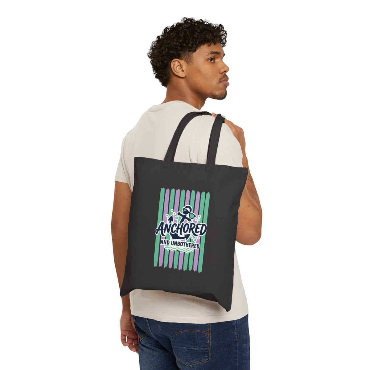 Anchored and Unbothered Tote | Cruise Vacation, Nautical Stripes
