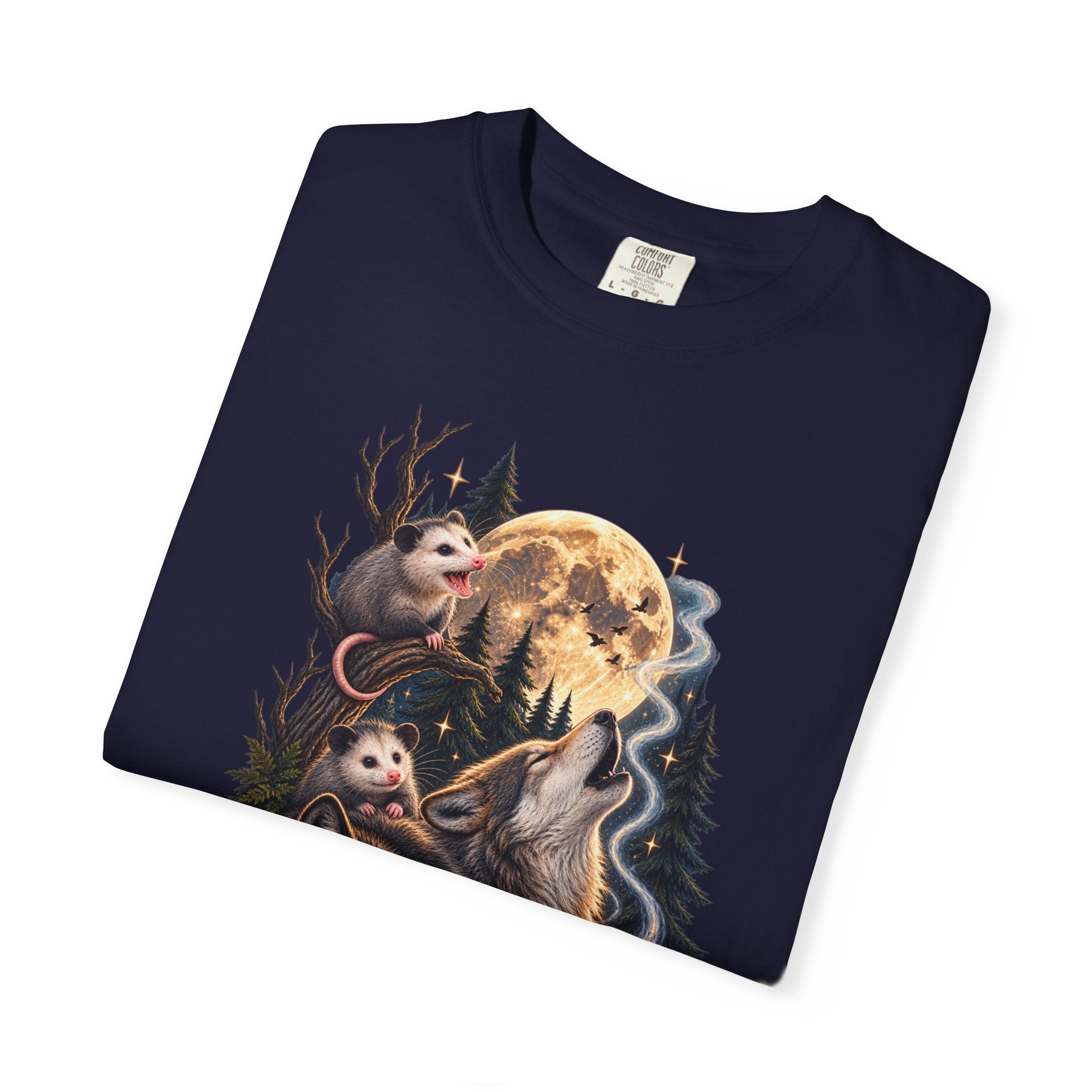 Wolf Moon Graphic T-Shirt — Wolves, Forest & Full Moon Nature Tee