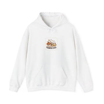 Thankful Flock turkey illustration Hoodie | Thanksgiving fall foliage