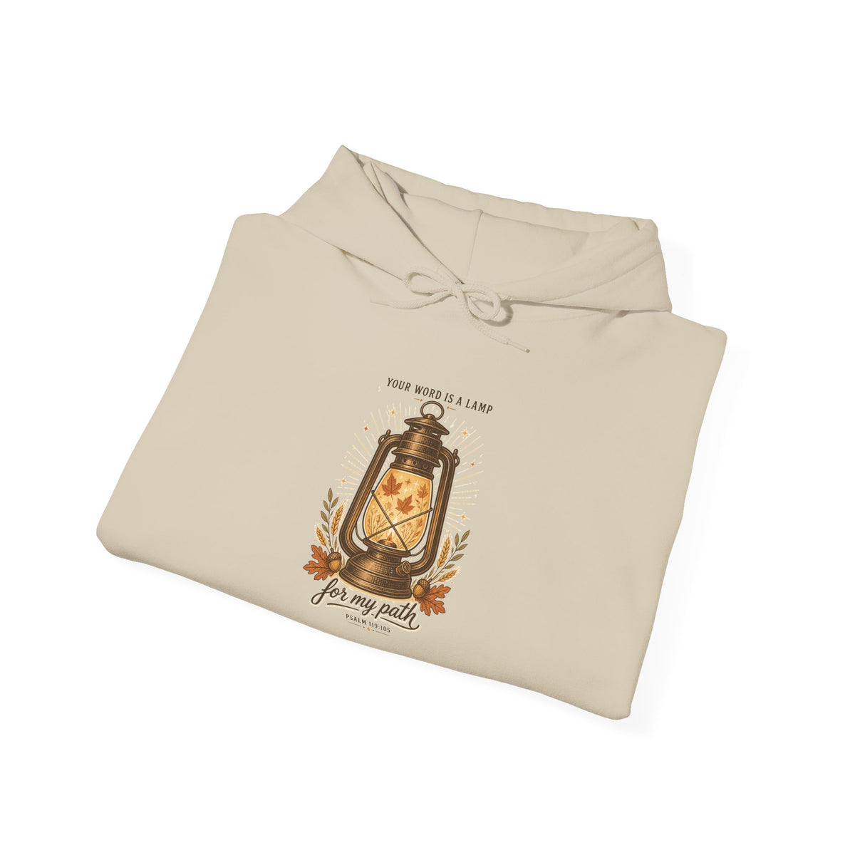 Faith Lantern Hoodie | Christian Autumn, Fall Leaves & Scripture Cozy Sweatshirt