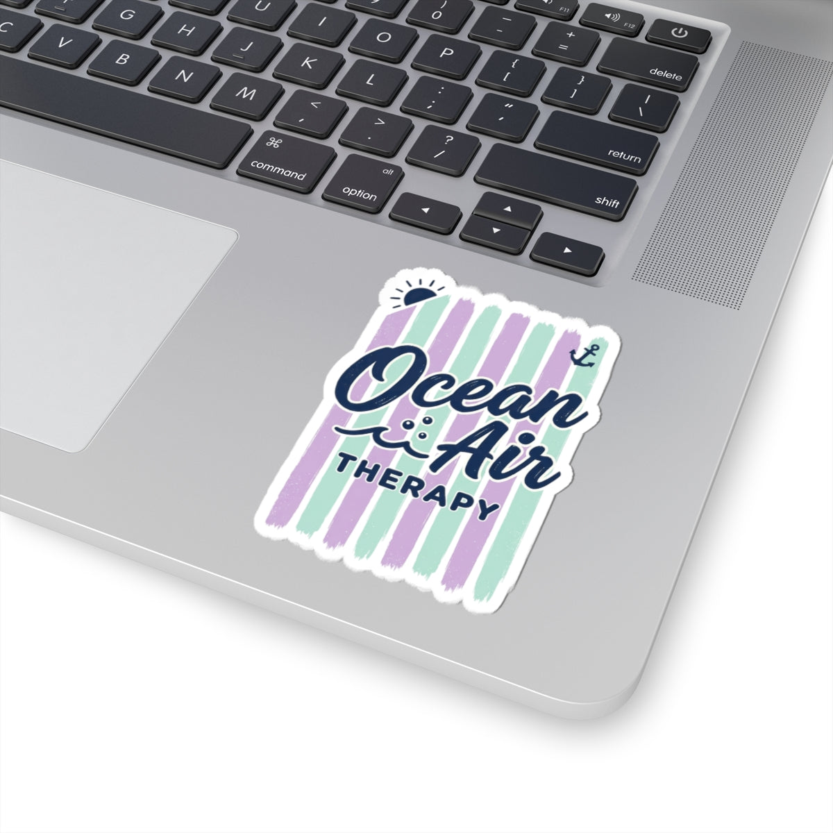 Ocean Air Therapy Kiss-Cut Sticker | Cruise Vacation, Nautical Stripes