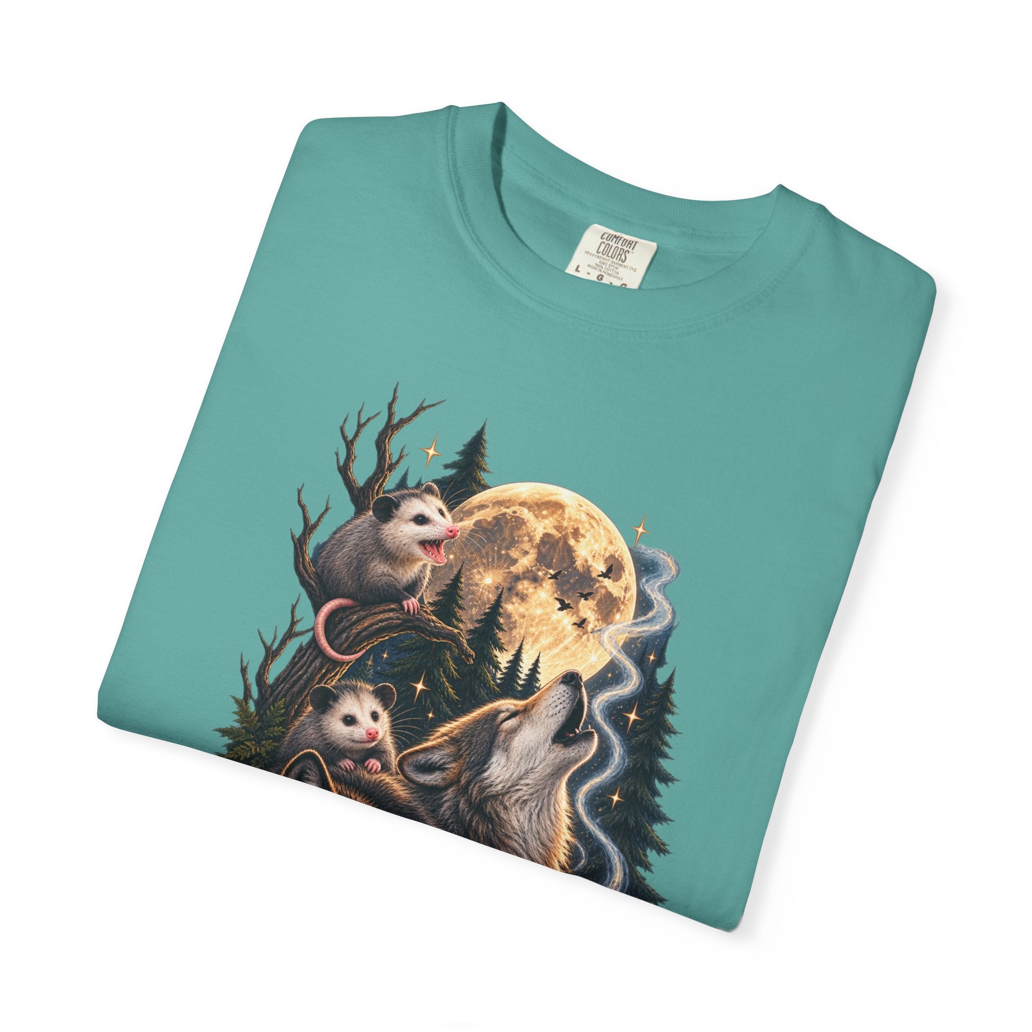 Wolf Moon Graphic T-Shirt — Wolves, Forest & Full Moon Nature Tee