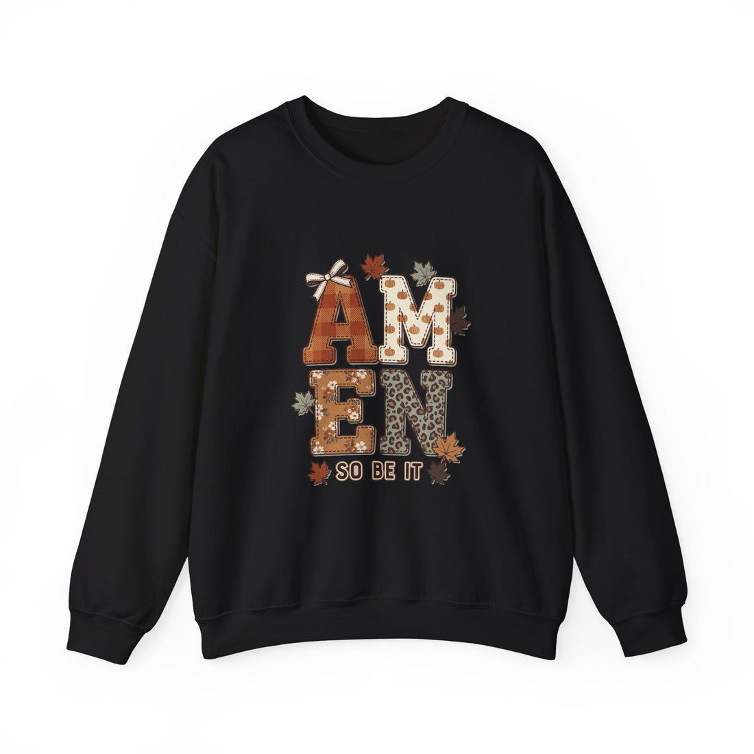 Amen So Be It Sweatshirt | Christian Autumn leaves, pumpkins, farmhouse fall