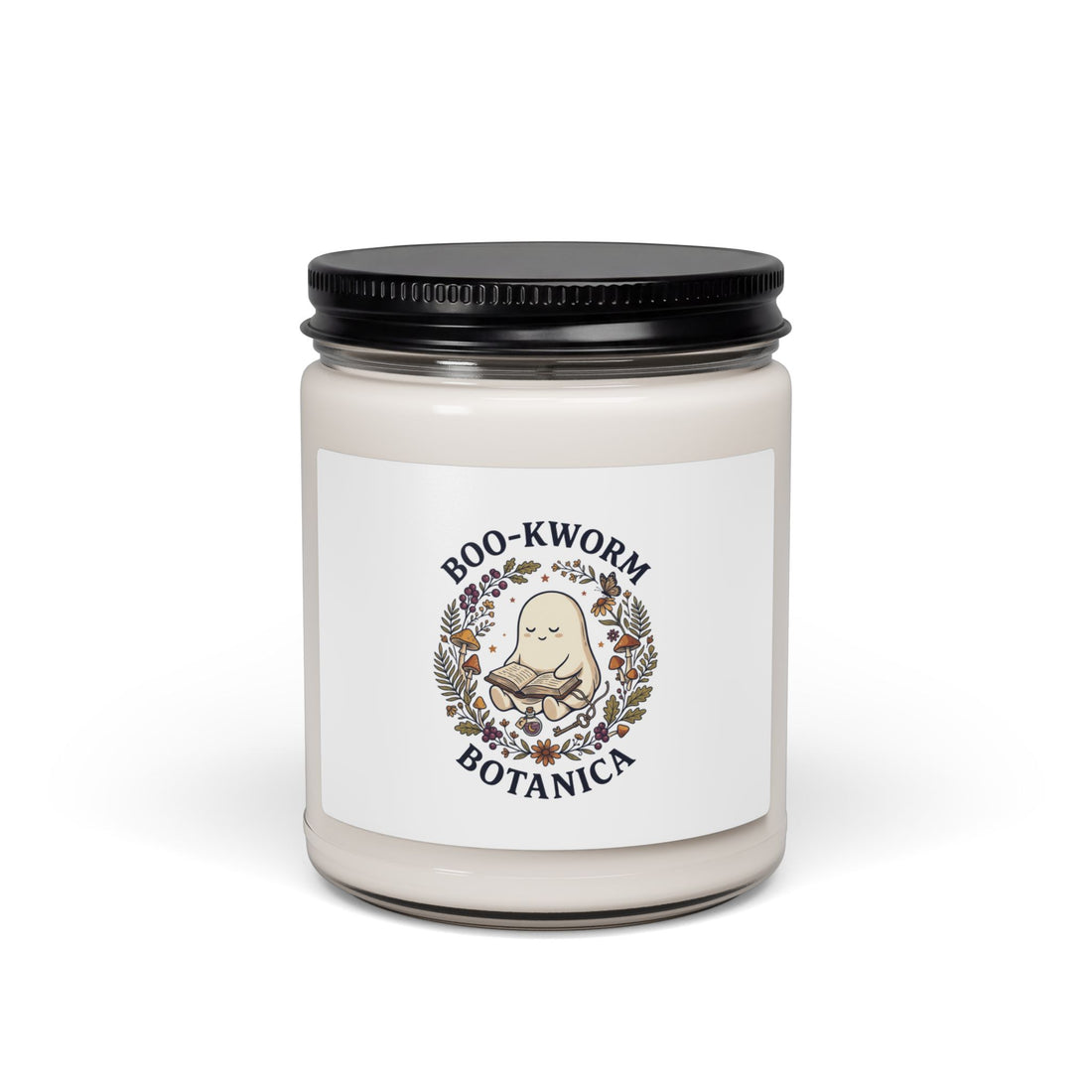 Boo-Kworm Botanica Soy Candle, Spooky Reader Halloween Bookish Decor
