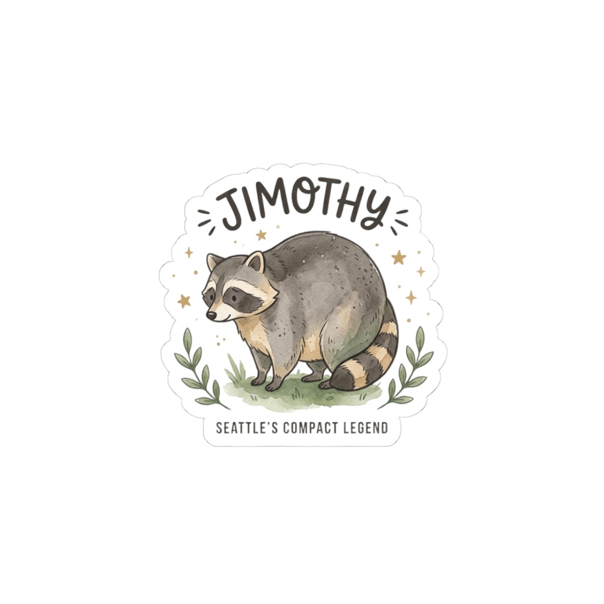Seattle compact raccoon sticker, Kiss-Cut Sticker | Wholesome meme wildlife
