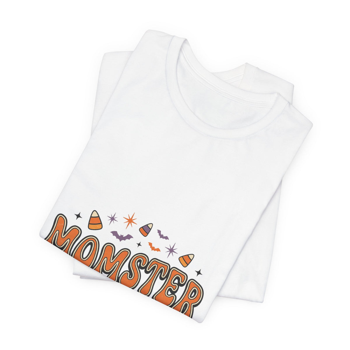 Momster Boo Crew T‑Shirt | Halloween Mom tee, bats & spooky lettering