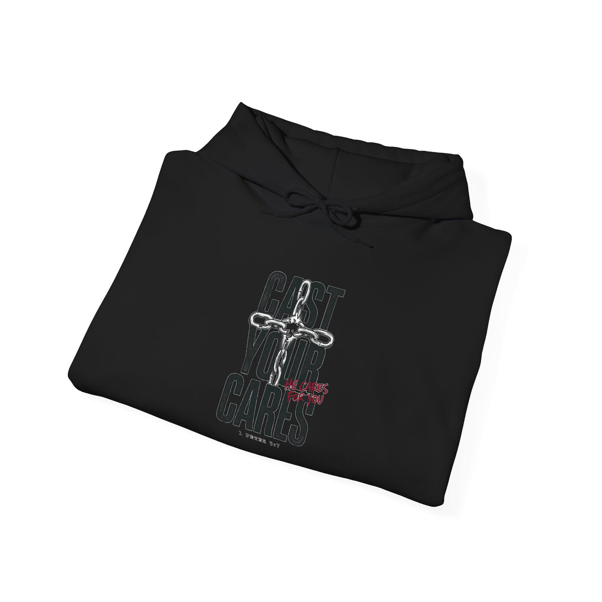 Cast Your Cares Hoodie | Christian Streetwear, Scripture Typography