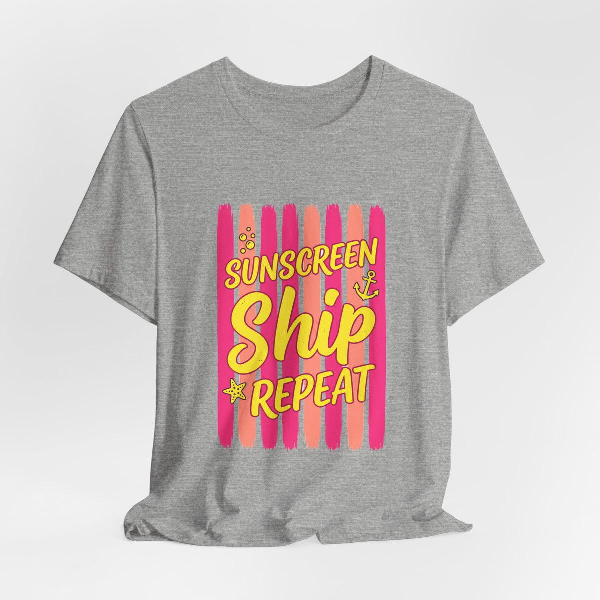 Sunscreen Ship Repeat Tee | Cruise Vacation Shirt, Nautical Tropical