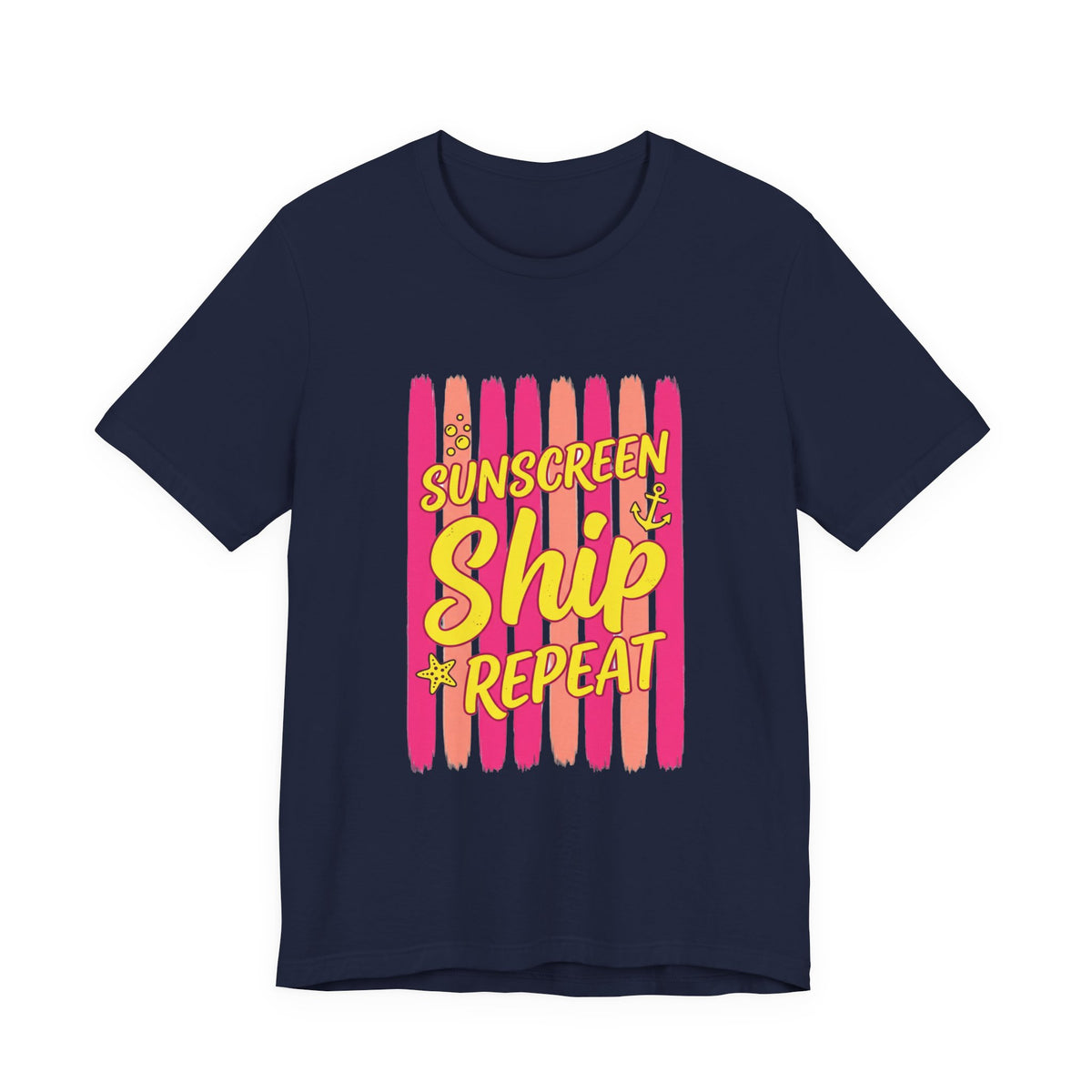 Sunscreen Ship Repeat Tee | Cruise Vacation Shirt, Nautical Tropical