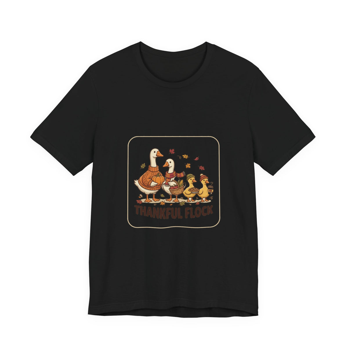 Thankful Flock Turkey Family Tee | Thanksgiving, Harvest Autumn Shirt