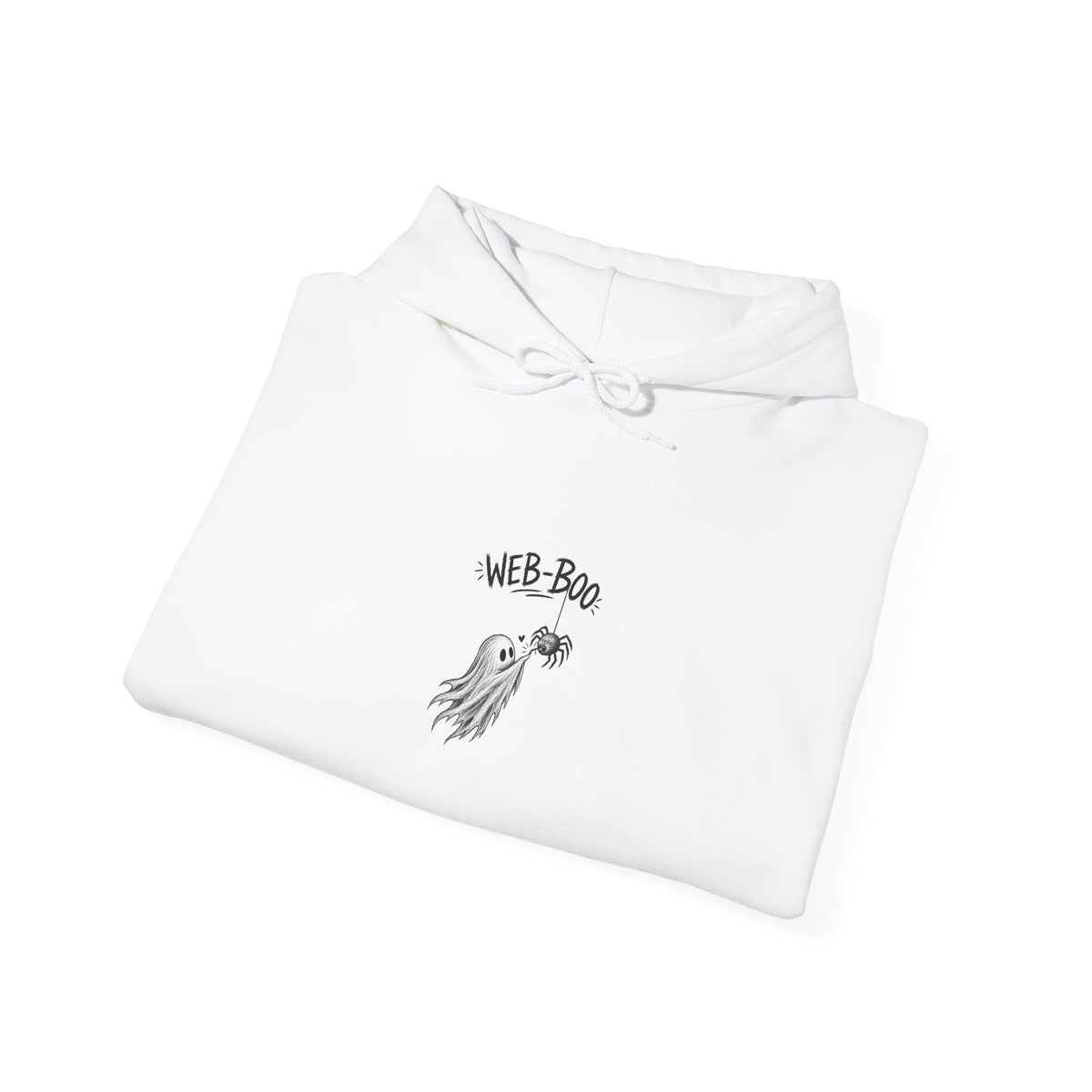 Ghost 'Wee Boo' Hoodie — Cute Minimal Halloween Sweatshirt
