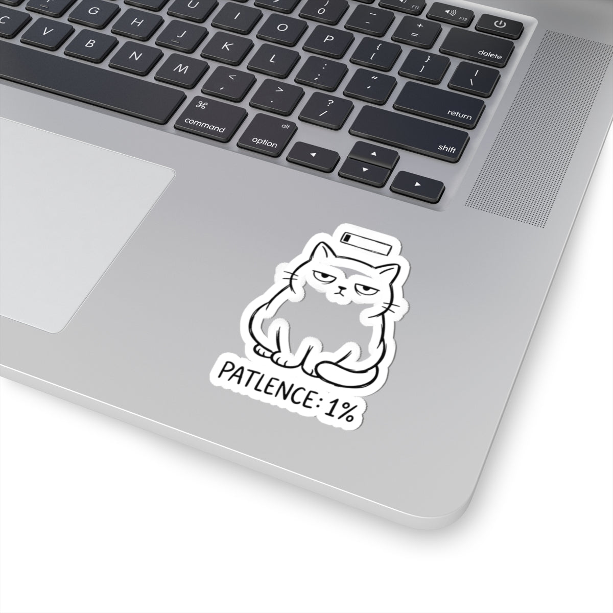 Patience 1% Cat Sticker | Grumpy Humor, Introvert Sticker