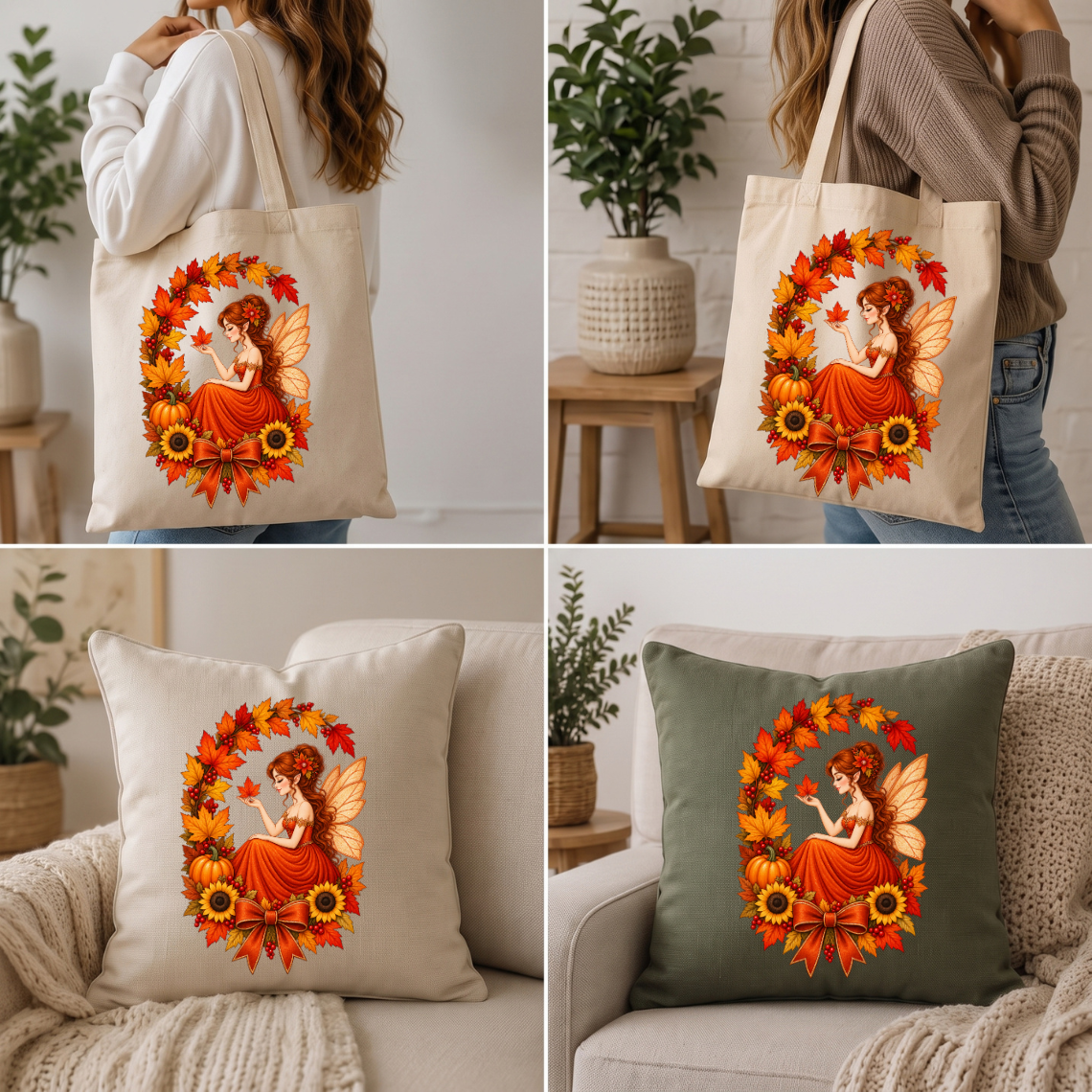 Autumn Fairy Wreath Embroidery Design