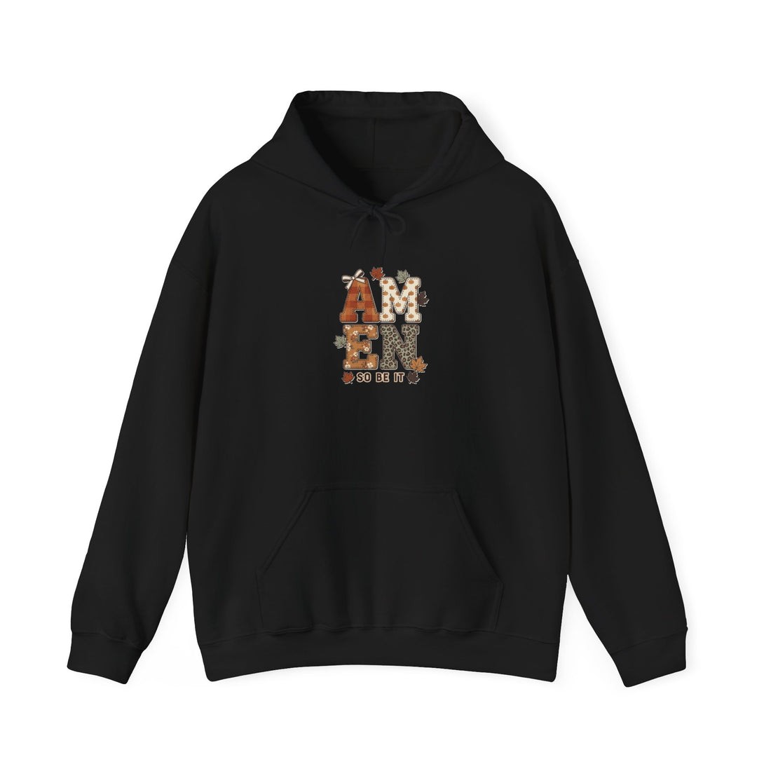 Amen Fall Hoodie | Christian Autumn, Harvest Leaves Barn & Pumpkin Faith Design