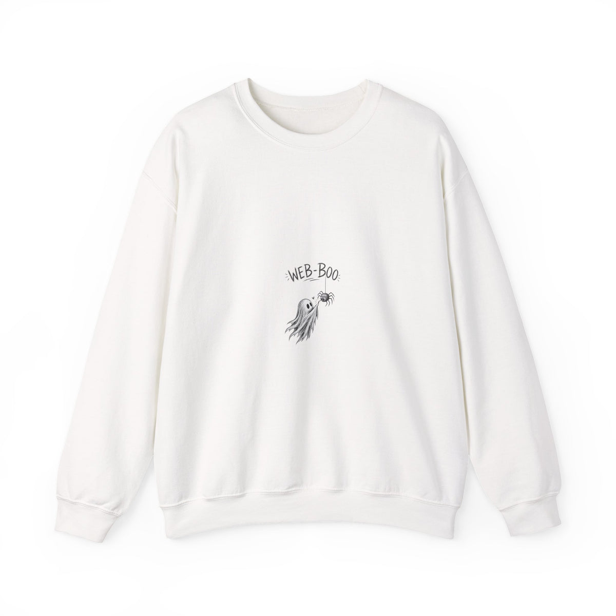 Ghost & Spider web sweatshirt — "Wee-Boo" Cute Halloween Crewneck