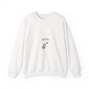 Ghost & Spider web sweatshirt — "Wee-Boo" Cute Halloween Crewneck