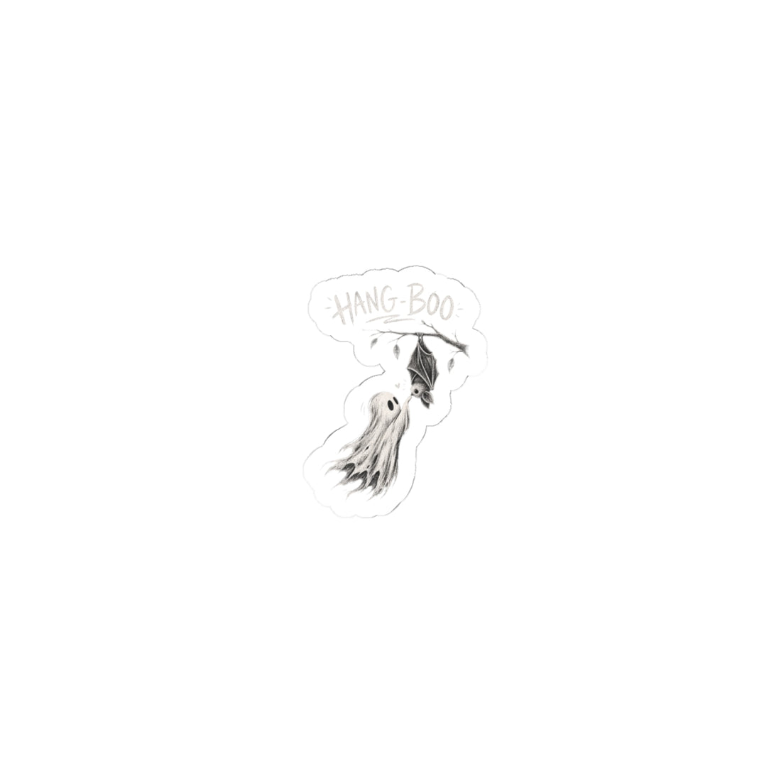 Ghost Sticker – "Hang-Boo" Cute Halloween Kiss-Cut Sticker for Laptops & Planners