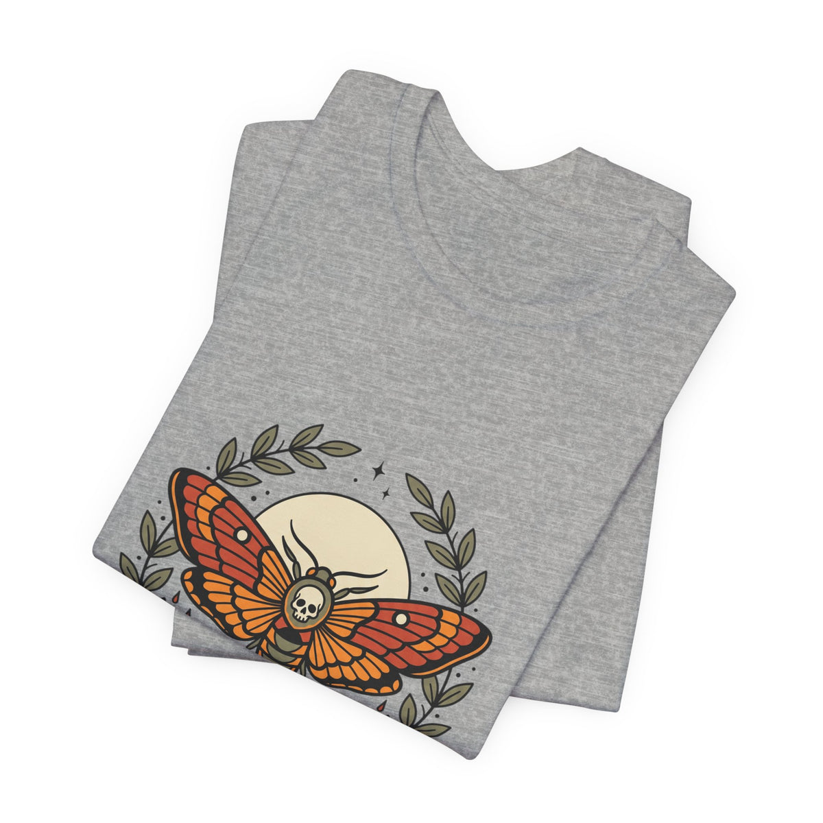 Moth & Roses Traditional Tattoo Tee | Vintage Flash, Thick Outline