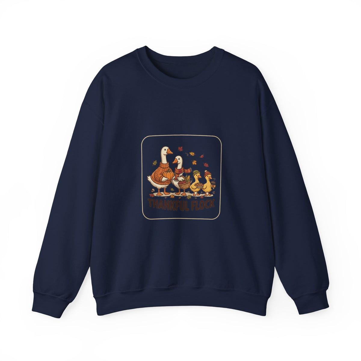 Thankful Flock Sweatshirt | Thanksgiving Turkeys, Fall Leaves, Harvest Cozy