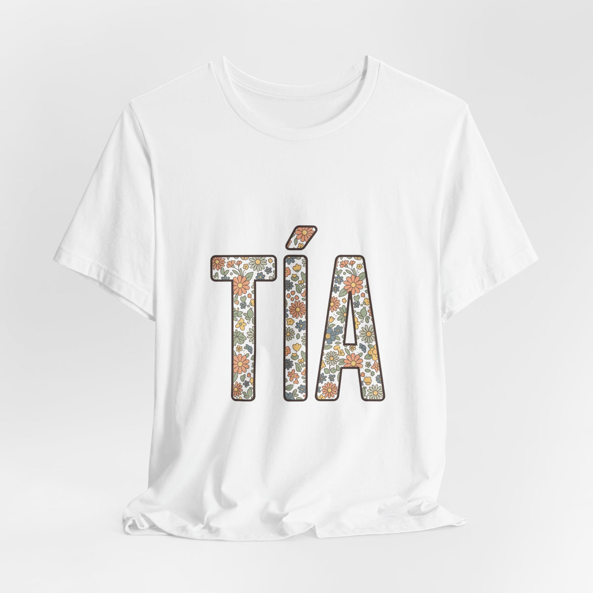 TÍA Floral Letter Tee | Auntie T-shirt, Spanish Auntie Apparel