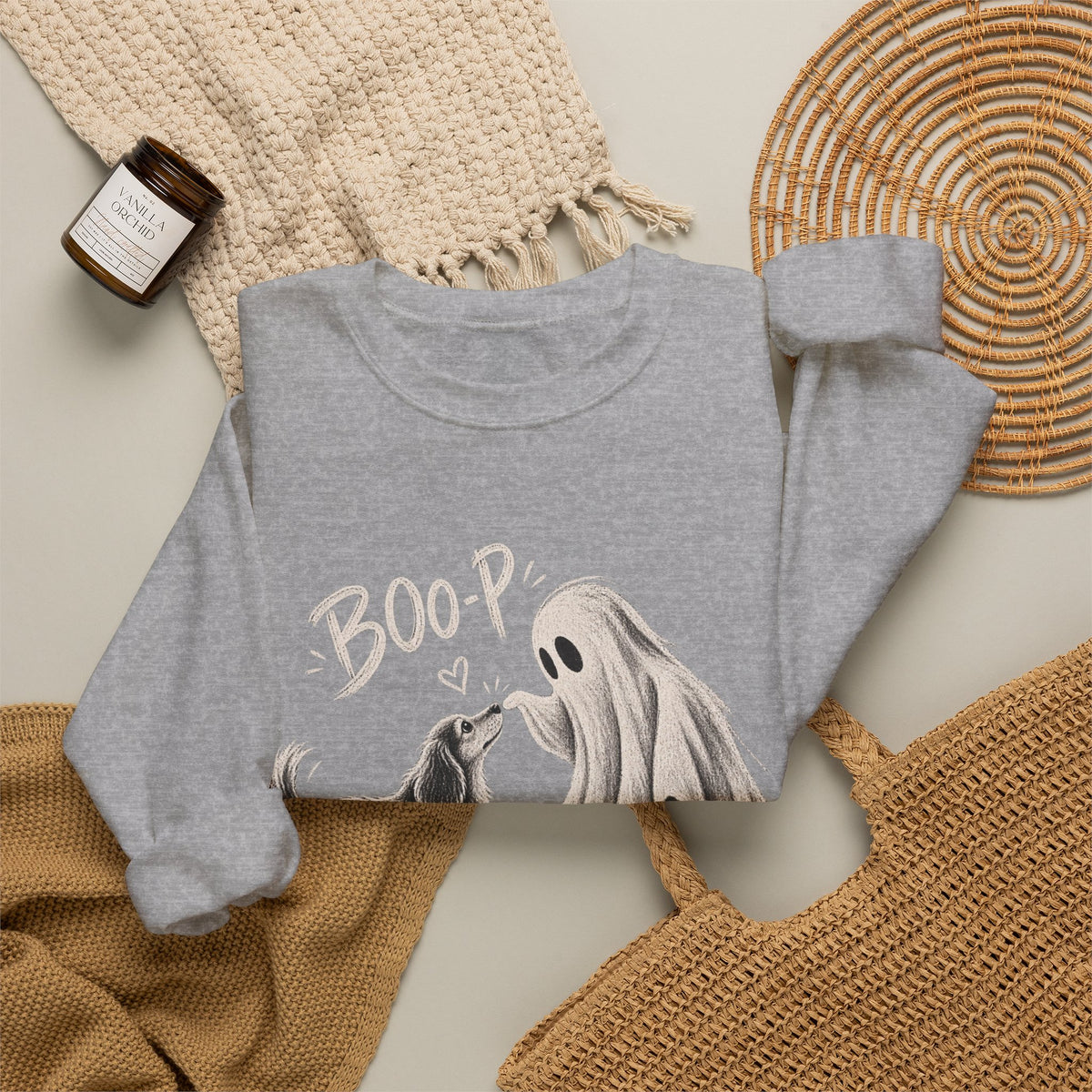 Halloween Ghost & Dog "Boop" Crewneck Sweatshirt