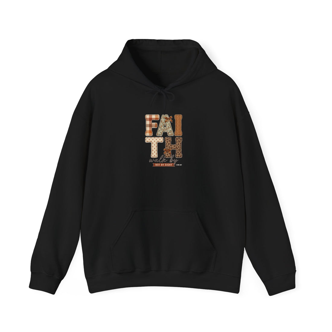 Faith in Fall Hoodie | Christian Autumn, Leaves & Plaid Scripture