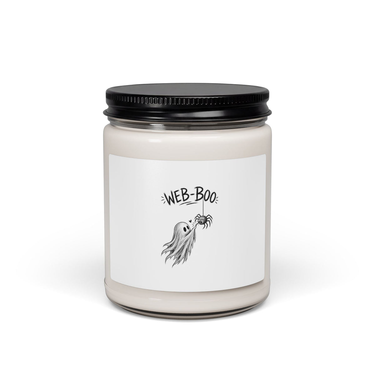 Web-Boo Ghost Candle — 9 oz Scented Soy Candle (Halloween, Cute Spooky Decor)