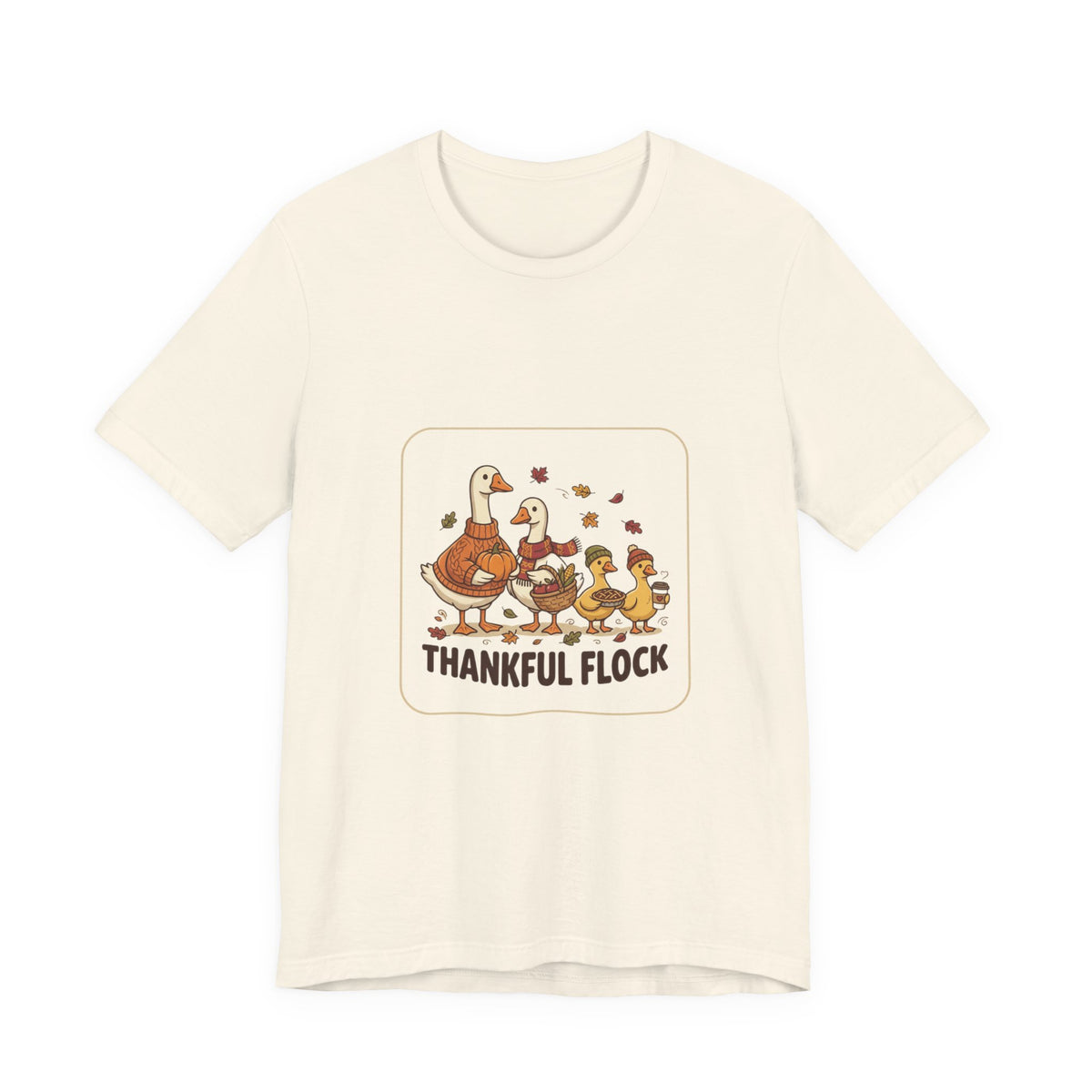Thankful Flock Turkey Family Tee | Thanksgiving, Harvest Autumn Shirt
