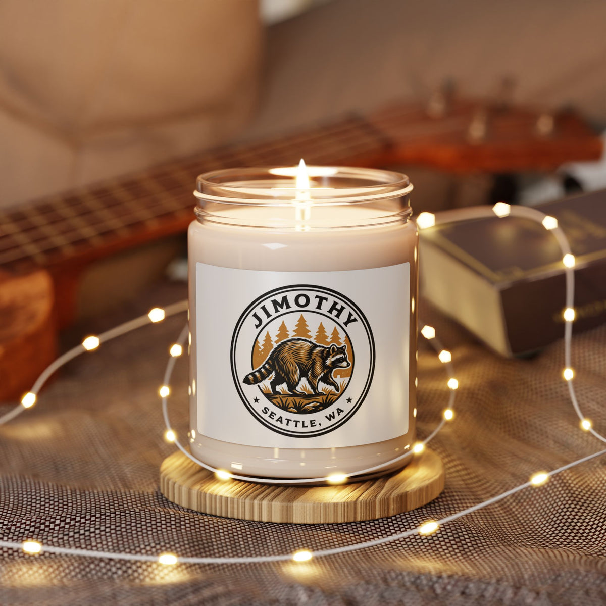 Seattle Raccoon Logo Candle, Soy Jar Candle | Wholesome Meme Wildlife