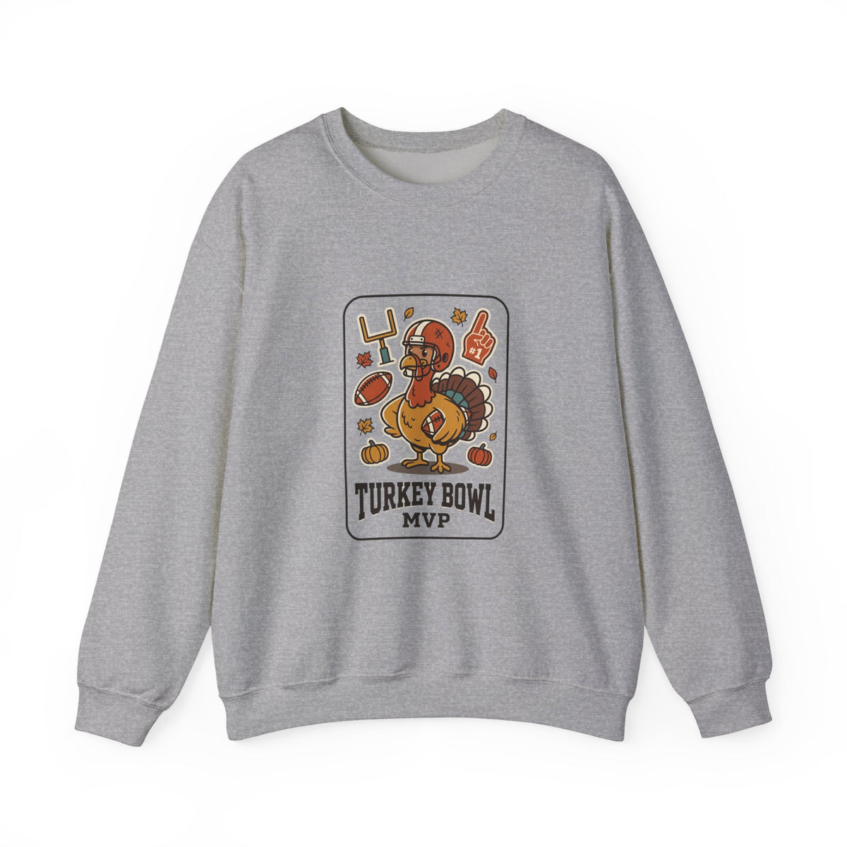 Turkey Bowl MVP Sweatshirt | Thanksgiving Football, Pumpkin & Fall Leaves
