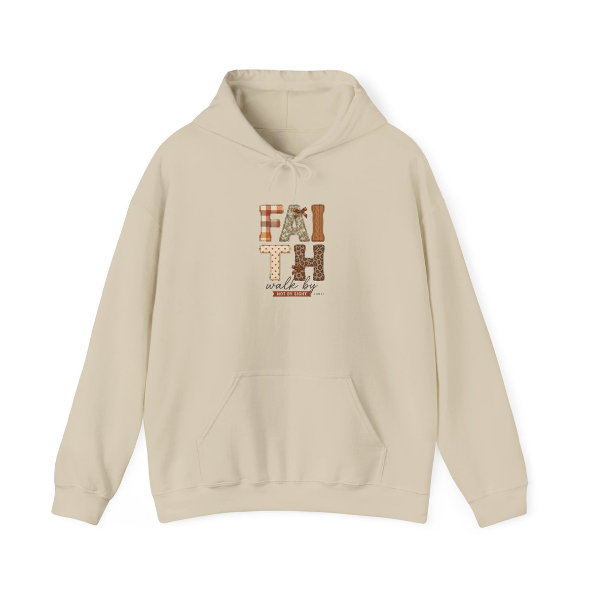 Faith in Fall Hoodie | Christian Autumn, Leaves & Plaid Scripture
