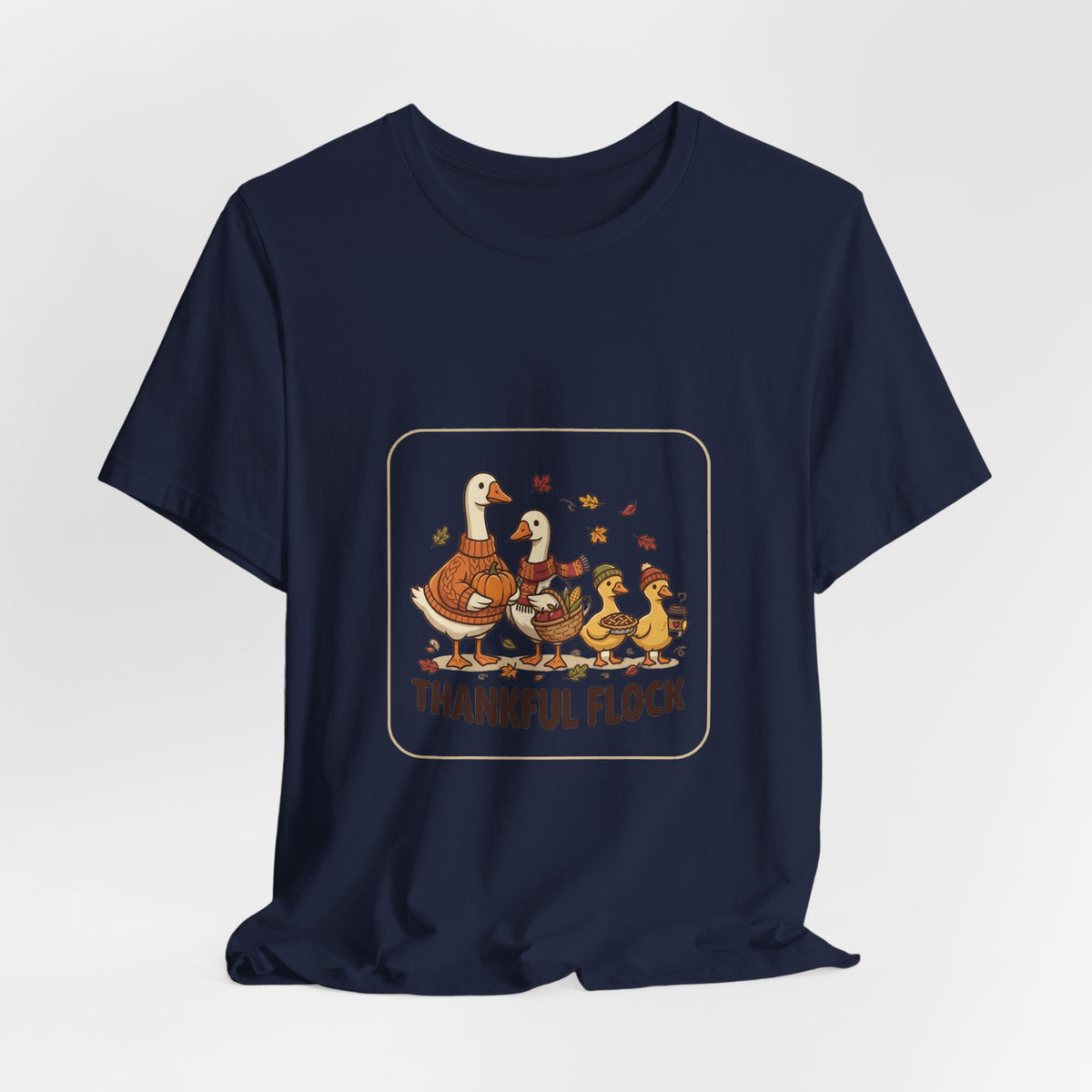 Thankful Flock Turkey Family Tee | Thanksgiving, Harvest Autumn Shirt