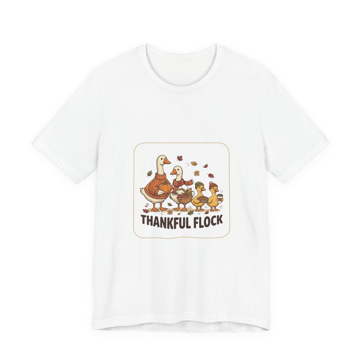 Thankful Flock Turkey Family Tee | Thanksgiving, Harvest Autumn Shirt