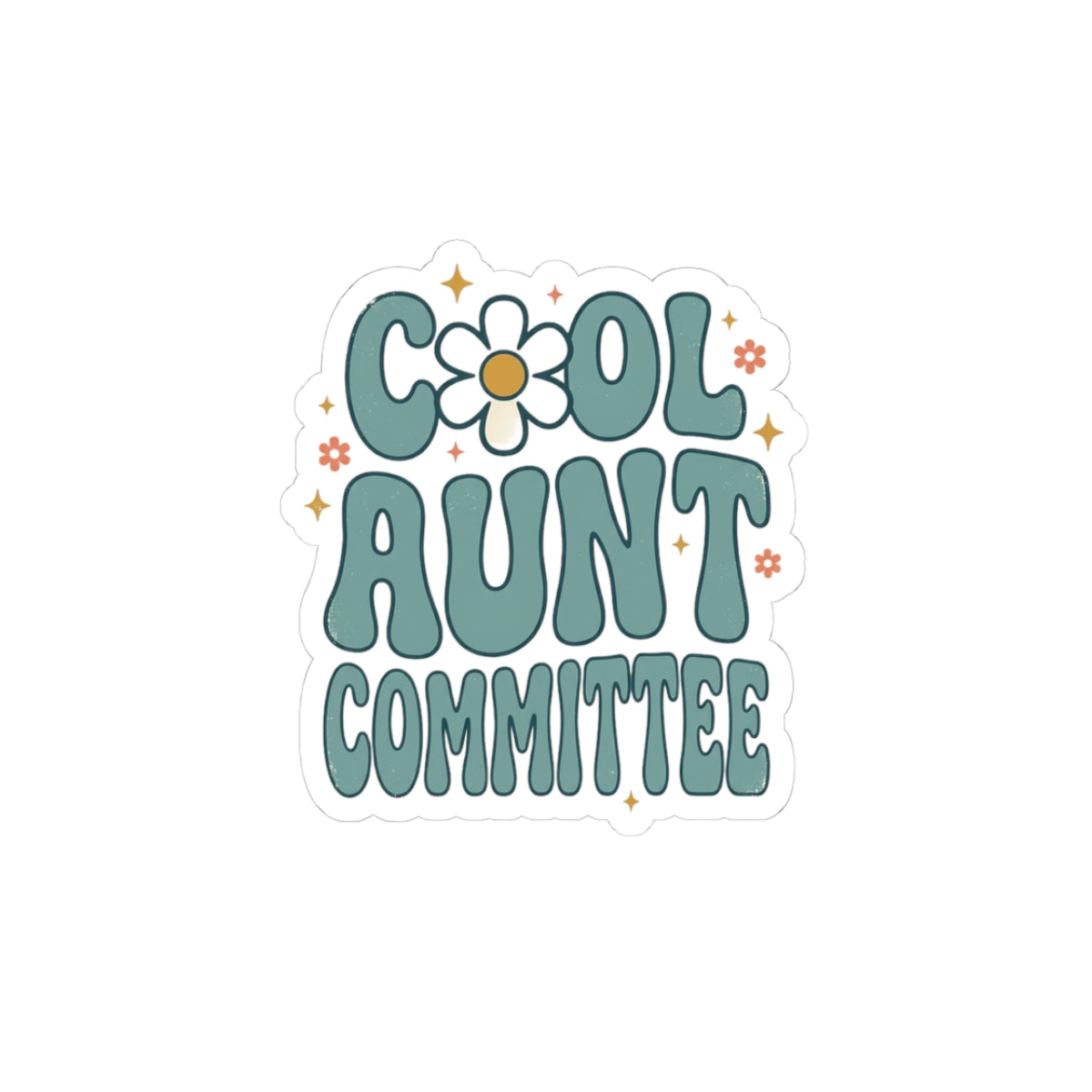 Cool Aunt Committee Sticker | Auntie Pride, Retro Daisy