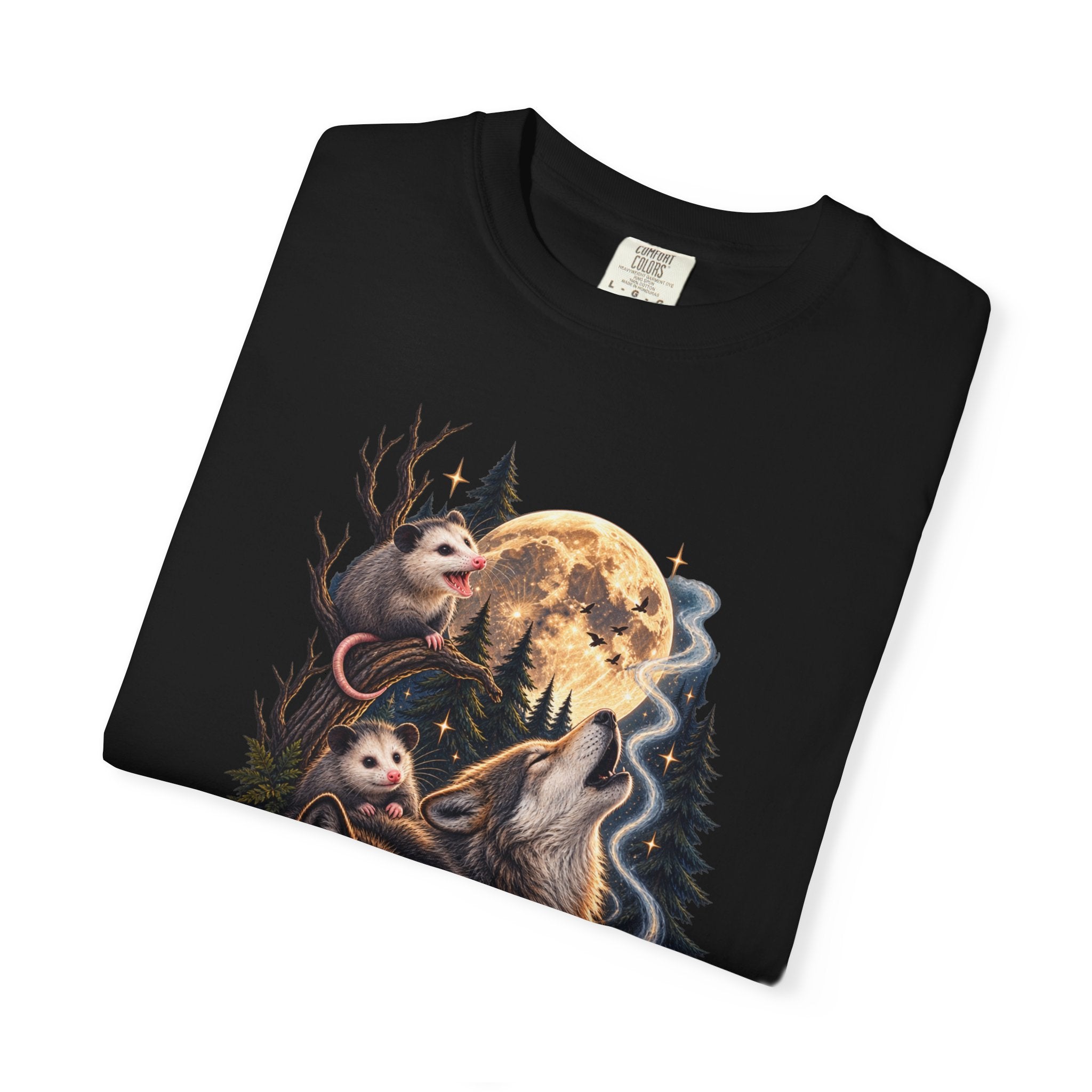 Wolf Moon Graphic T-Shirt — Wolves, Forest & Full Moon Nature Tee