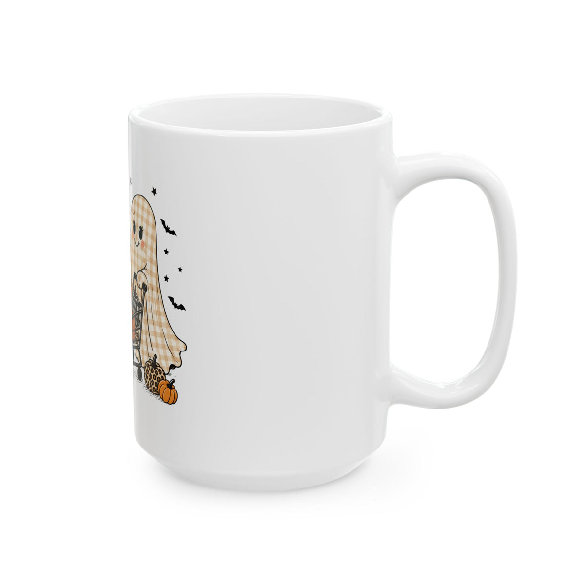 Halloween Ghost Mug - "On My Way to Spend My Husband's Money" Cute Fall Coffee Cup (11oz, 15oz)