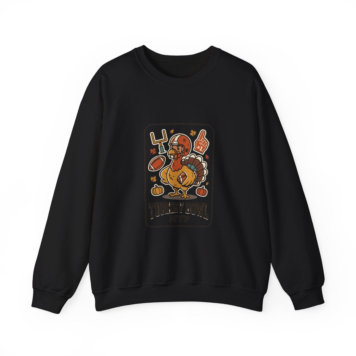 Turkey Bowl MVP Sweatshirt | Thanksgiving Football, Pumpkin & Fall Leaves