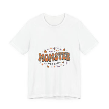 Momster Boo Crew T‑Shirt | Halloween Mom tee, bats & spooky lettering